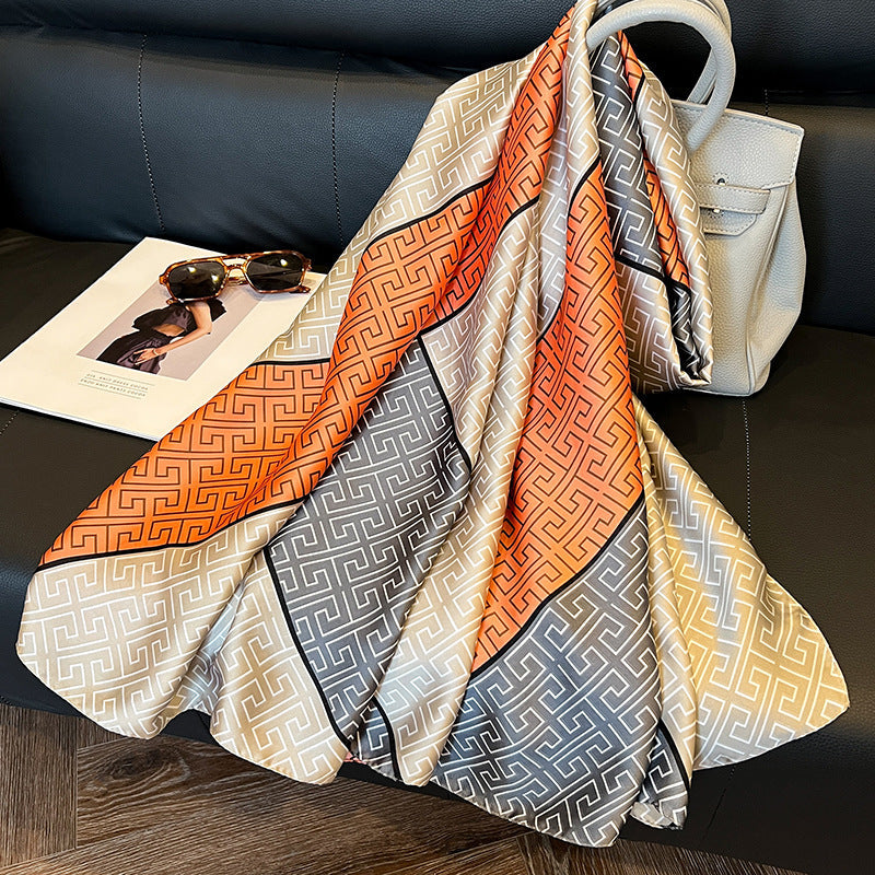 Elegant Emulation Silk Scarf Women's Spring And Summer Sun Protection Long