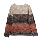 Women's Pullover Color Block Casual Long Sleeved T-shirt