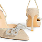New Dream Pairs Womens 11 Gold Glitter Pointy Toe 4.5" Heel Ankle Strap Shoes