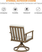 Nine Piece Outdoor Patio Dining Set with Swivel Chairs