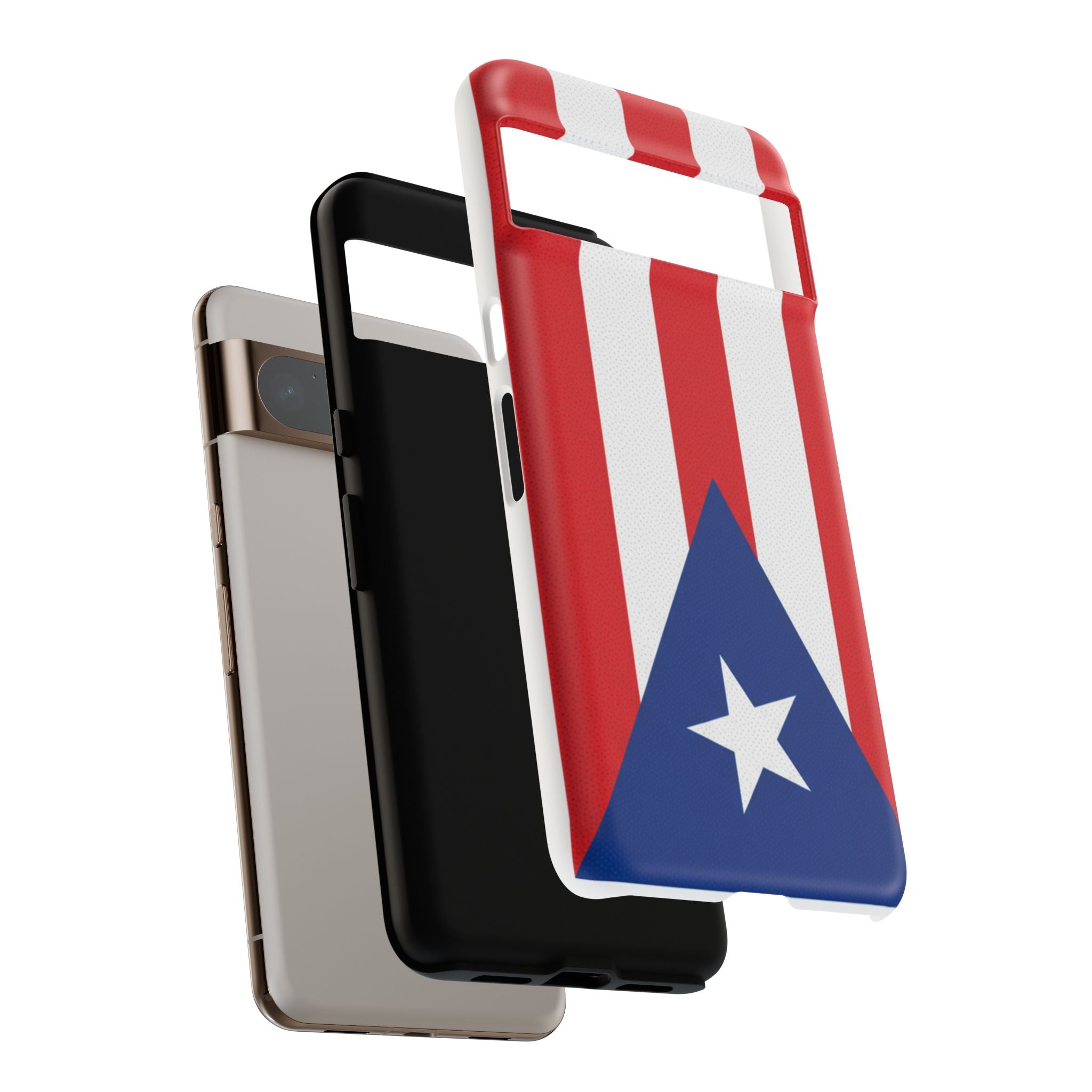 Puerto Rico Flag Tough Phone Case Patriotic Red & White Stripe Design