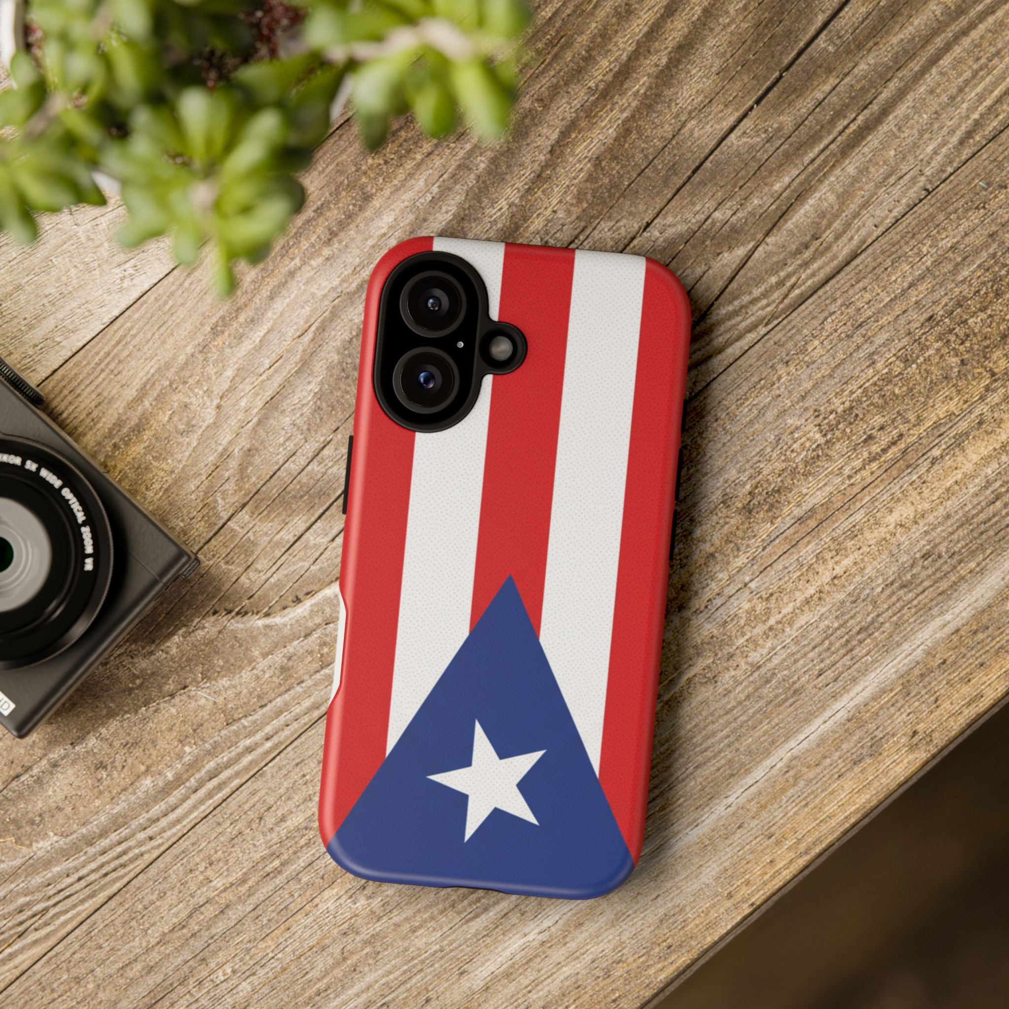 Puerto Rico Flag Tough Phone Case Patriotic Red & White Stripe Design