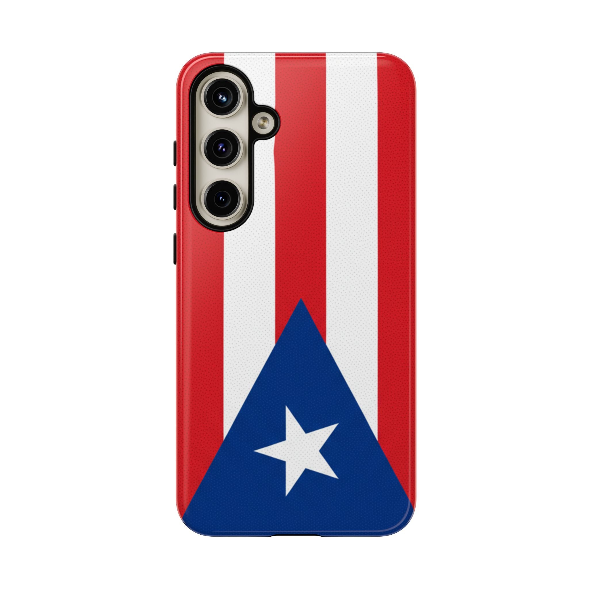 Puerto Rico Flag Tough Phone Case Patriotic Red & White Stripe Design