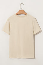 Beige LIVE YOUR BEST LIFE Crew Neck Graphic Tee