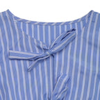 Women’s Striped Tie-Front Puff Sleeve Mini Dress
