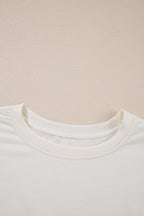 Beige 2pcs Cropped Tee and Ruffle High Waist Skort Set
