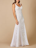 Lara Greta Beaded V-Neck Tulle Wedding Dress with Contrast Lining