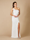Lara Fleur One Shoulder Floral Beaded Wedding Gown | 51081