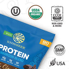 Organic Sunwarrior - Warrior Blend, Plant Based, Raw Vegan Protein Powder with Peas & Hemp, Chocolate, 30 Servings, 26.4 Ounce