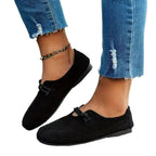 Women's Round Toe Suede Slip-On Flats
