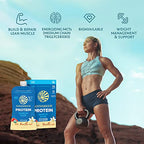 Organic Sunwarrior - Warrior Blend, Plant Based, Raw Vegan Protein Powder with Peas & Hemp, Chocolate, 30 Servings, 26.4 Ounce