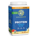 Organic Sunwarrior - Warrior Blend, Plant Based, Raw Vegan Protein Powder with Peas & Hemp, Chocolate, 30 Servings, 26.4 Ounce