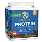 Organic Sunwarrior - Warrior Blend, Plant Based, Raw Vegan Protein Powder with Peas & Hemp, Chocolate, 30 Servings, 26.4 Ounce