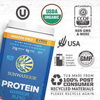 Organic Sunwarrior - Warrior Blend, Plant Based, Raw Vegan Protein Powder with Peas & Hemp, Chocolate, 30 Servings, 26.4 Ounce