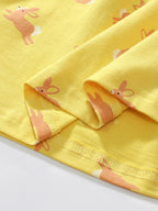 Children's Bunny Print Peter Pan Collar Dress
