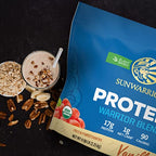 Organic Sunwarrior - Warrior Blend, Plant Based, Raw Vegan Protein Powder with Peas & Hemp, Chocolate, 30 Servings, 26.4 Ounce