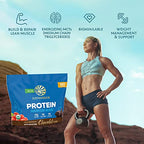 Organic Sunwarrior - Warrior Blend, Plant Based, Raw Vegan Protein Powder with Peas & Hemp, Chocolate, 30 Servings, 26.4 Ounce