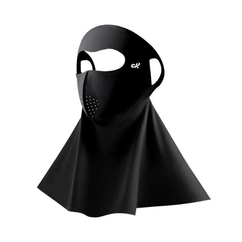 Summer Ice Silk Full Face Seamless Neck And Forehead Integrated Sun Mask