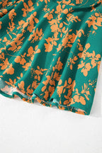 Printed Ruffled Hem Button Front Dress
