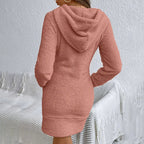 Women's Fuzzy Hoodie Dress