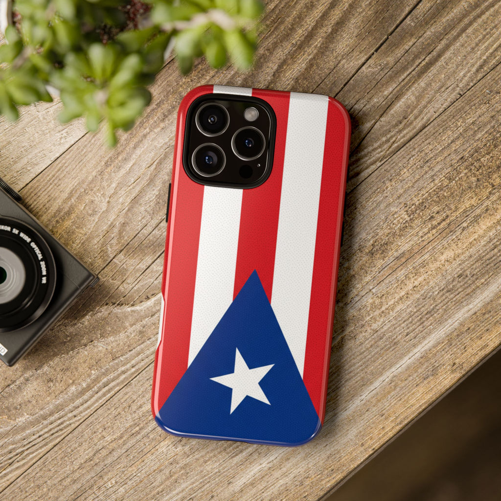 Puerto Rico Flag Tough Phone Case Patriotic Red & White Stripe Design