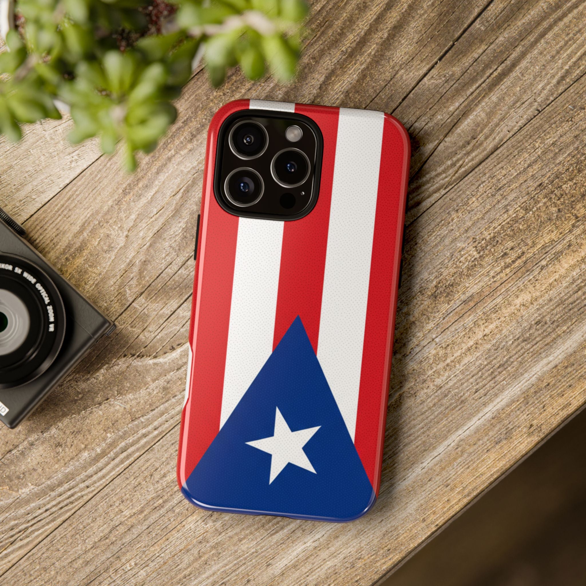 Puerto Rico Flag Tough Phone Case Patriotic Red & White Stripe Design
