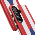 Puerto Rico Flag Tough Phone Case Patriotic Red & White Stripe Design