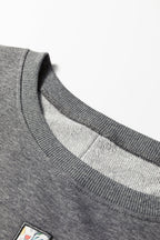 Dark Grey Floral LOVE Graphic Patchwork Uneven Hem Sweatshirt