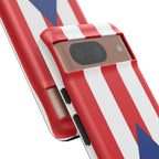 Puerto Rico Flag Tough Phone Case Patriotic Red & White Stripe Design