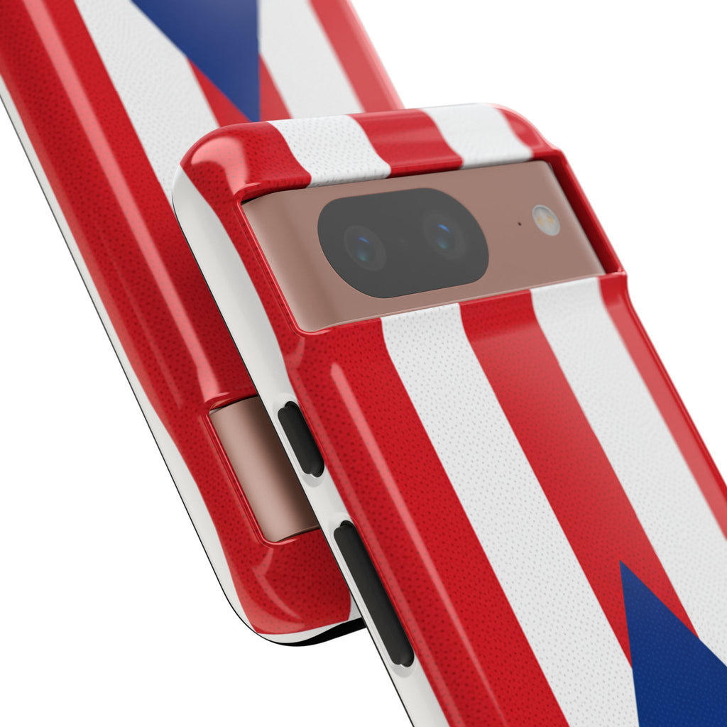 Puerto Rico Flag Tough Phone Case Patriotic Red & White Stripe Design