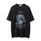 Printed Washed Distressed T-Shirt