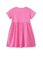 Children's Giraffe Applique Polka Dot Casual Dress