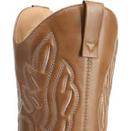 Dream Pairs Womens 10 Brown Faux Leather 2" Heel Western Pull On Cowboy Boots