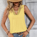 V-Neck Top for Women – Casual Loose-Fit Summer Blouse