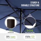 Navy Outdoor Patio Table And Chairs Set With Umbrella For 6