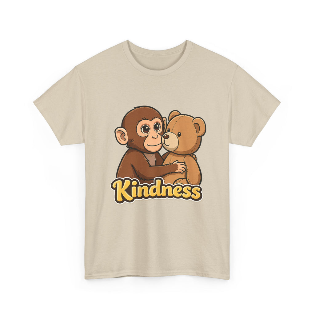 Kindness Monkey & Bear T-Shirt — Cute Hug Graphic Tee