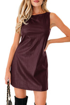 Wild Ginger Vegan Leather Sleeveless Mini Dress