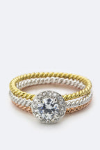 Round CZ Triple Ring Set