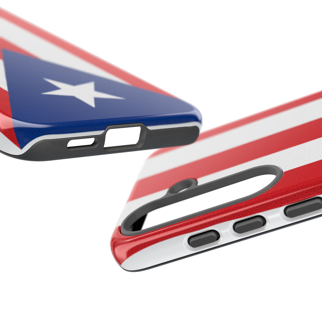 Puerto Rico Flag Tough Phone Case Patriotic Red & White Stripe Design
