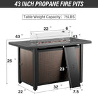 8 Piece Patio Set With 50000 BTU Propane Fire Pit Table
