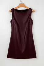 Wild Ginger Vegan Leather Sleeveless Mini Dress
