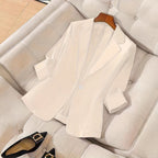 Women's Three-Quarter Sleeve Single-Button Casual Blazer