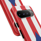 Puerto Rico Flag Tough Phone Case Patriotic Red & White Stripe Design