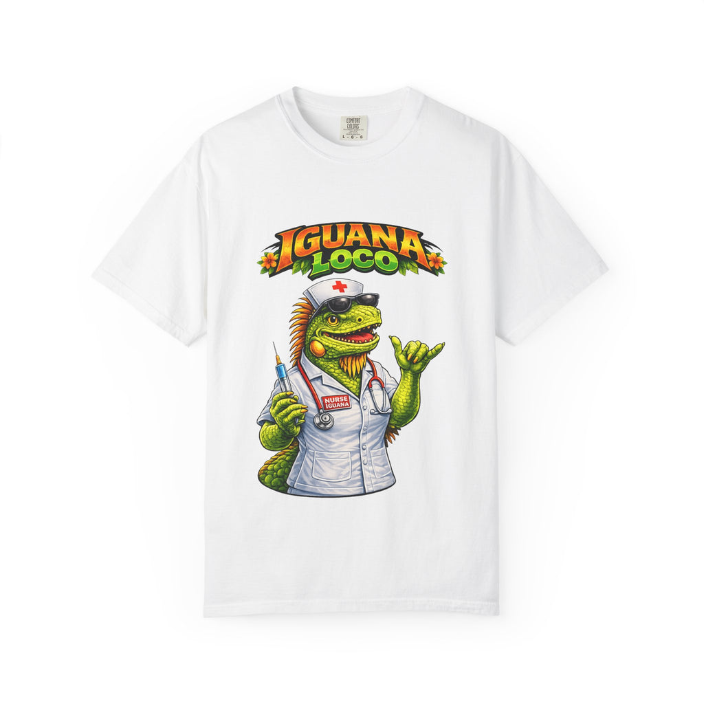 Nurse Iguana Loco Unisex Garment-Dyed T-shirt