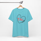 Heartfelt Love Unisex Tee - Casual Style, Y'all Shirt, Gift for Friends, Valentine's Day, Cozy Outfit, Everyday Wear