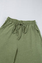Dune Solid Color Ruffle Hem Wide Leg Pants