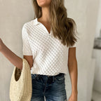 V-neck Pullover Knit T-shirt For Women