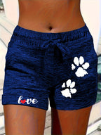 Women's Printed Elastic Waist Cropped Shorts With Pockets