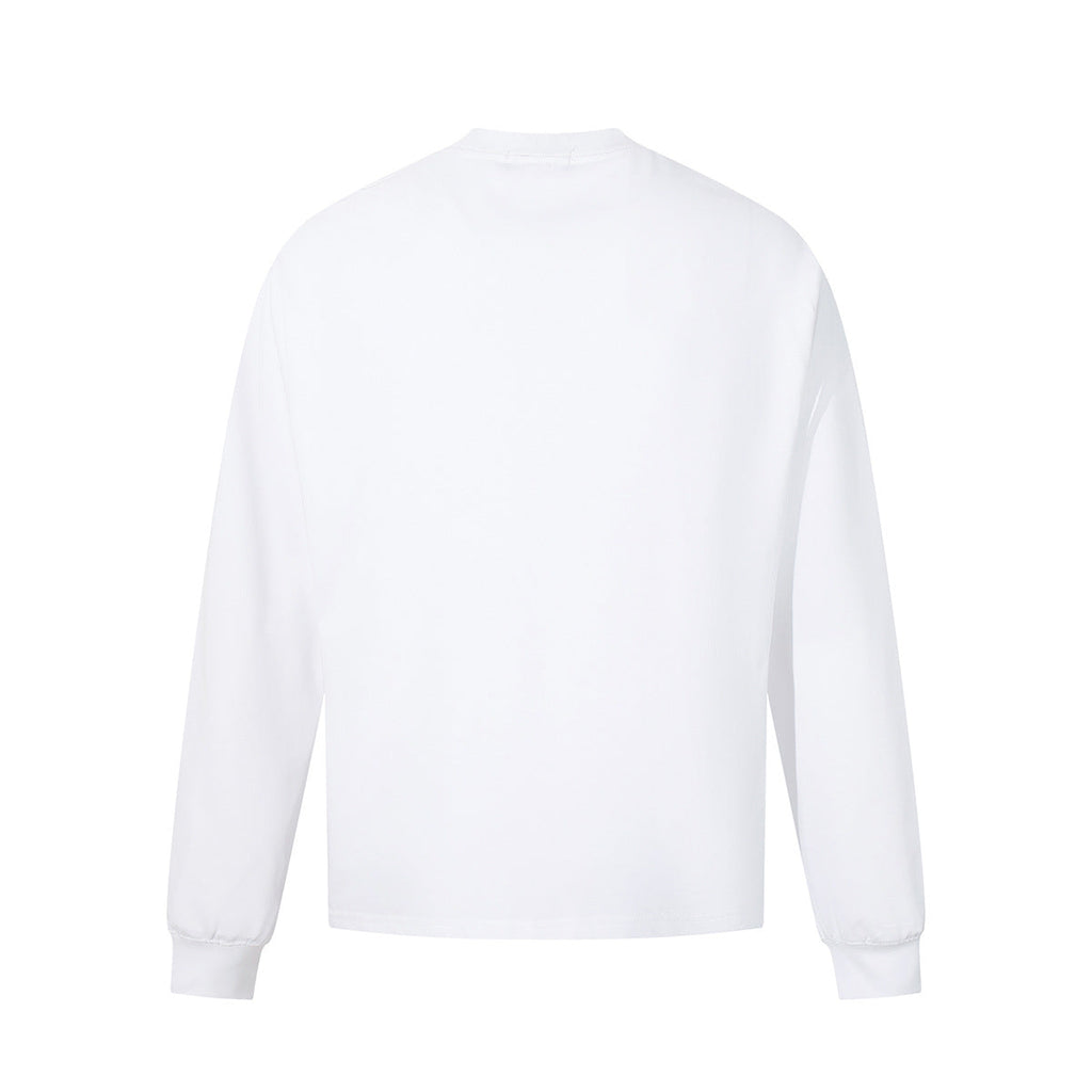 Beaded Letter Pearl Heavyweight Crewneck Hoodie For Couples