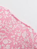 Children's Floral Print Button-Front Casual Dress
